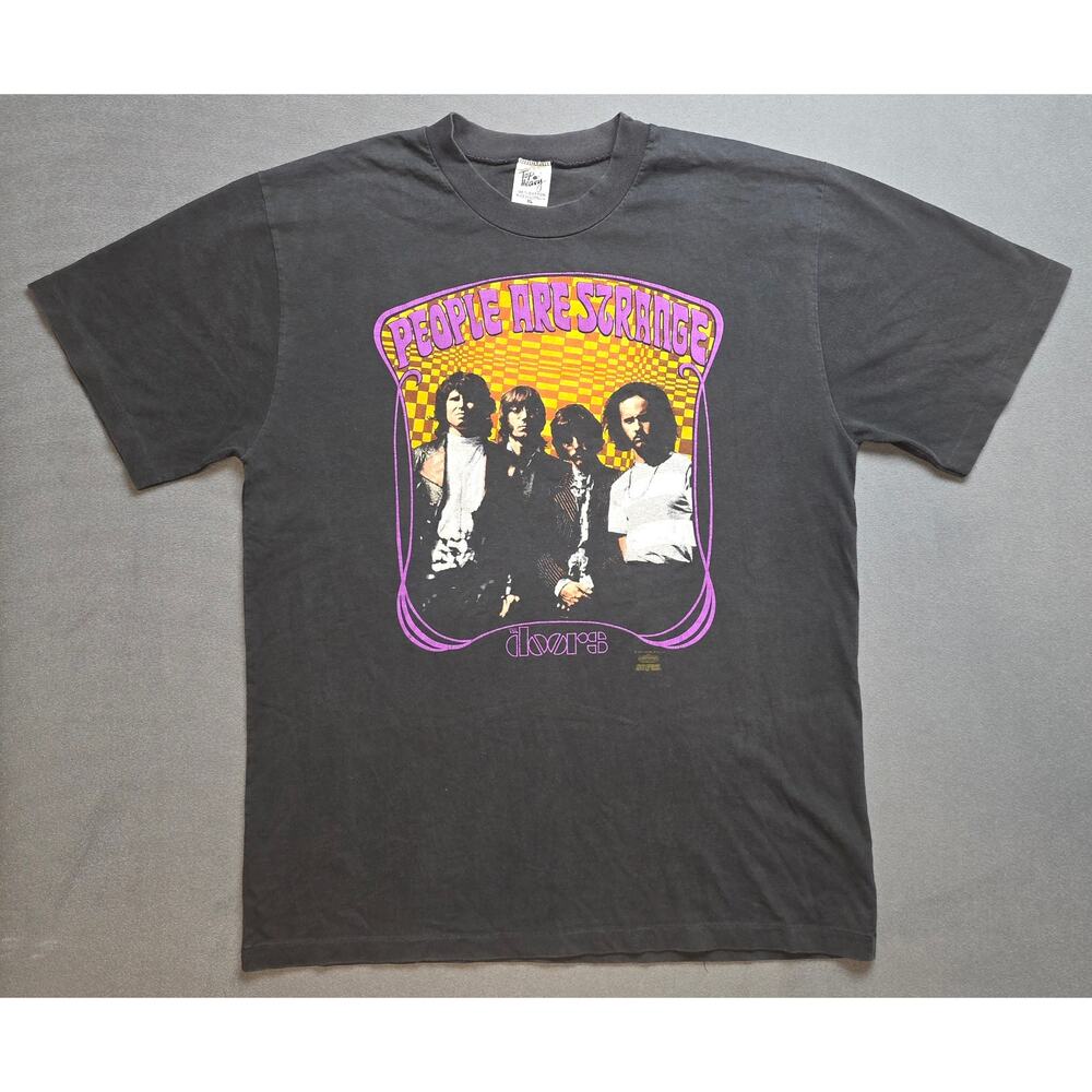 Vtg '91 The Doors Band T-Shirt Size XL People Are Strange When You're A Stranger